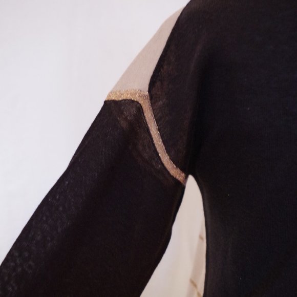 DKNY Graphic Knit Viscose/Metallic Sweater- Sz. Med - Picture 6 of 8
